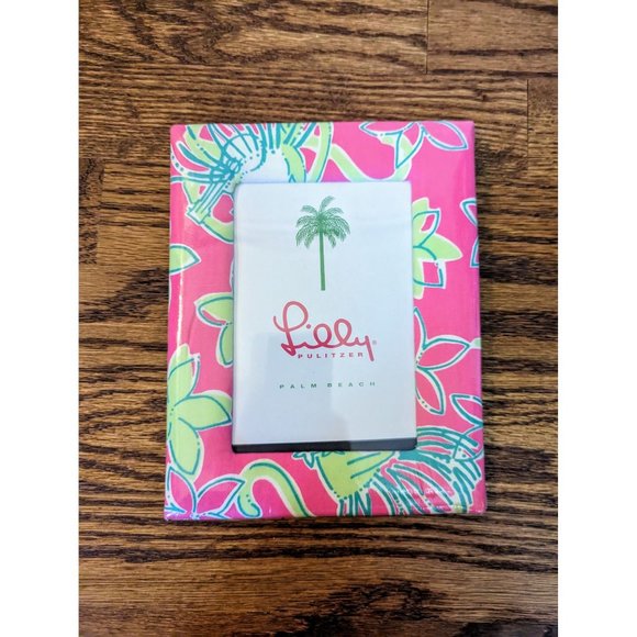 New Lilly Pulitzer Pink and Green Tabletop Fabric 6x4 Frame - Picture 1 of 6